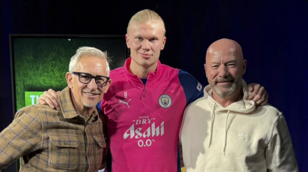 erling haaland og alan shearer og gary lineaker