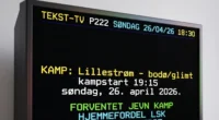 Lillestrøm mot Bodø/Glimt på tekst-TV