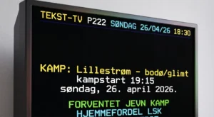 Lillestrøm mot Bodø/Glimt på tekst-TV