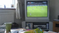 TV skjerm med Premier League på TV-en